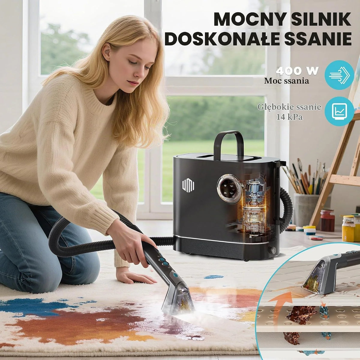 UMI Środek do czyszczenia dywanów z parą, parą wodną i środkiem do