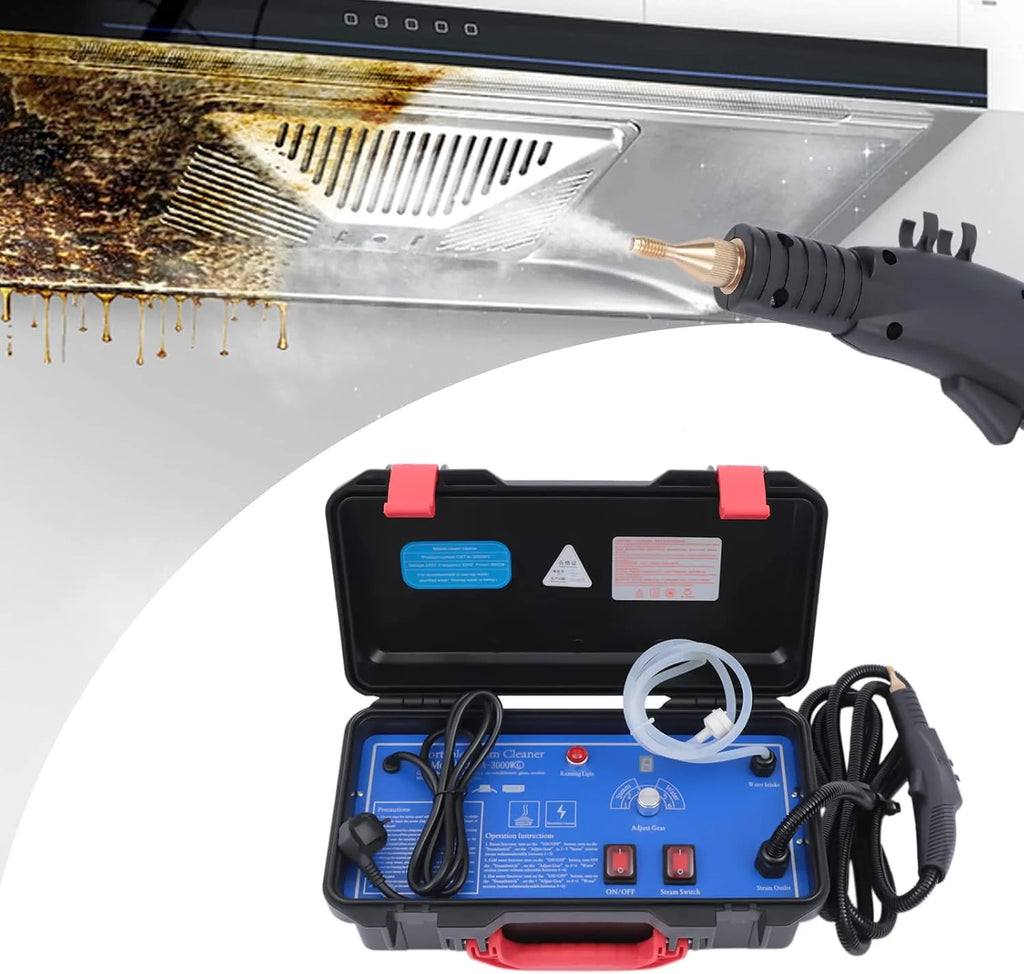 Myjka parowa, 3000 W, 220 V, ciśnienie pary: 3 – 3,5 bar, elektryczna, wysokociśnieniowa, wysoka temperatura, gospodarstwo domowe, ręczne, przenośne, parowe do okapów kuchennych, kuchenek