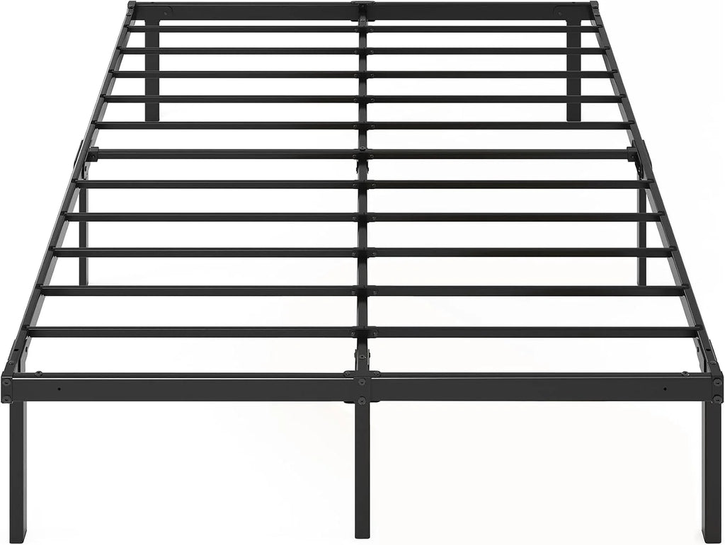 Zinus Caleb Rama łóżka 160 x 200 cm - wysokość 36 cm z miejscem do przechowywania pod łóżkiem - składana stalowa rama - czarna