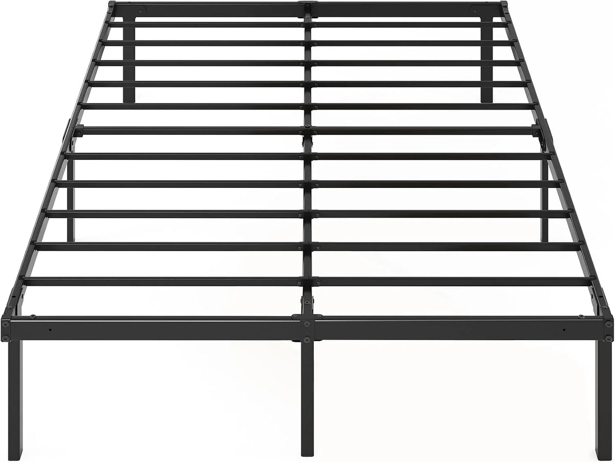 Zinus Caleb Rama łóżka 160 x 200 cm - wysokość 36 cm z miejscem do przechowywania pod łóżkiem - składana stalowa rama - czarna