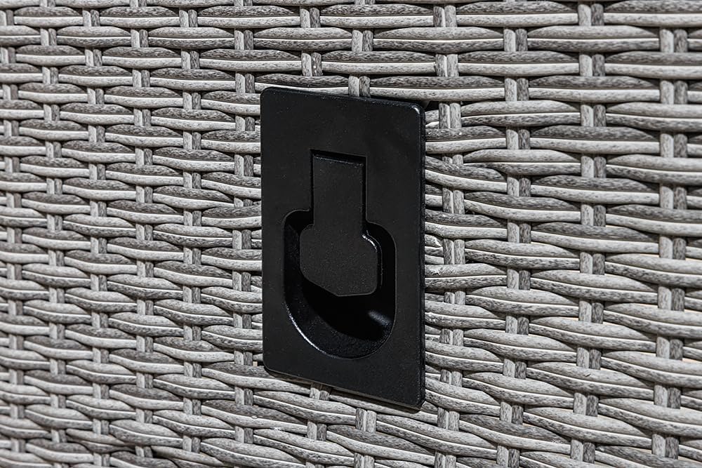 Silla de jardín para exteriores Riess Ambiente Sylt - gris - polirratán - respaldo alto con reposabrazos ajustable resistente a la intemperie