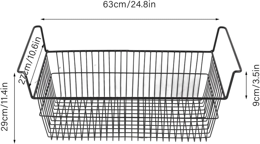 Pojemniki do zamrażarki skrzyniowej Możliwość układania w stosy Kosz do głębokiej zamrażarki Solidny metalowy stojak do przechowywania z drutu do zamrażarek Lodówki Szafy Szafy (Dł. 63 cm x szer. 27