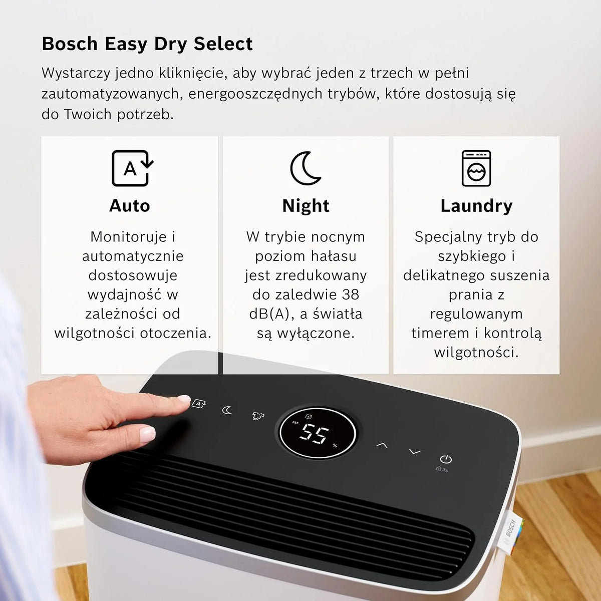 Bosch Dry 4000, Osuszacz powietrza, Do pomieszczeń o powierzchni do 33 m²
