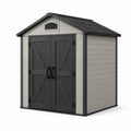 Caseta de jardín de plástico con puertas dobles y rejilla de ventilación 200x190x215 cm gris/antracita