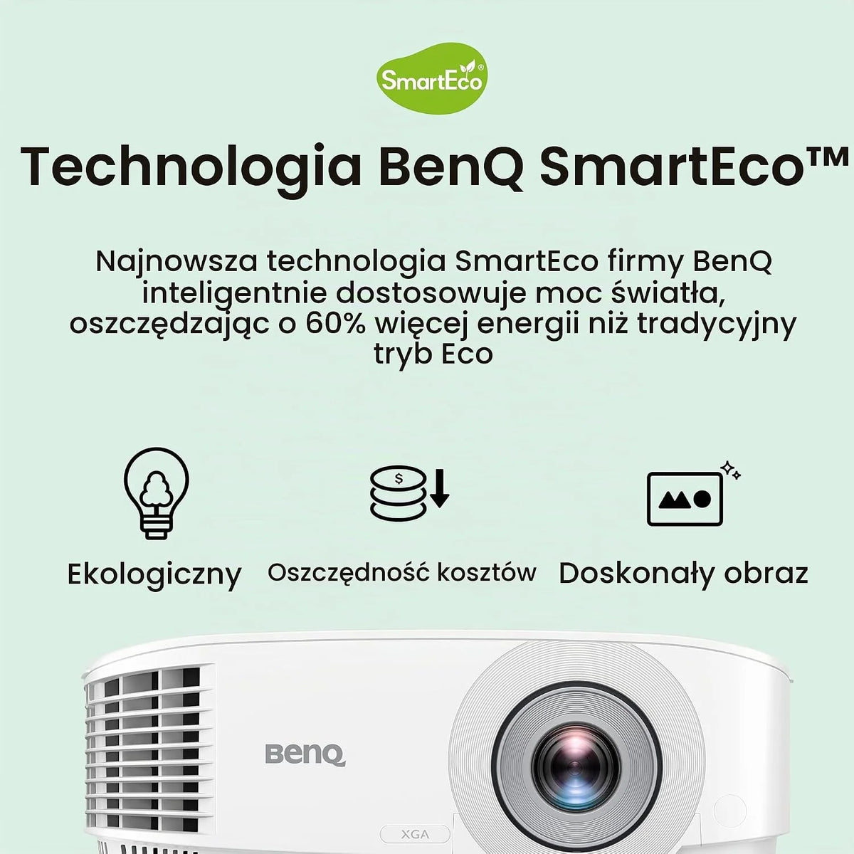 BenQ MW560C WXGA, projektor DLP 4000 lumenów, kontrast 20000:1, łatwa instalacja i technologia SmartEco zapewniają długotrwałą wydajność