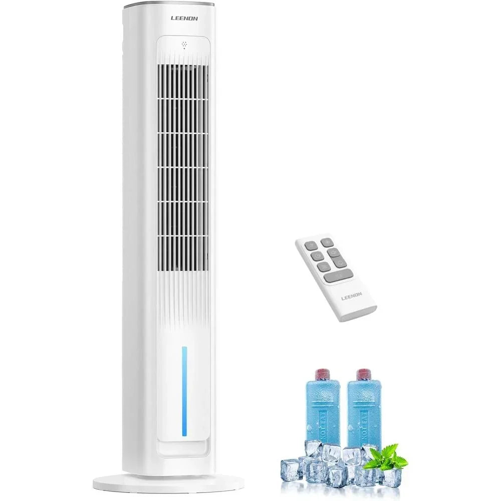 Ventilador de torre con refrigeración por agua ATF-026L 38 pulgadas 60W, enfriador evaporativo con control remoto, 3 velocidades, temporizador de 12H