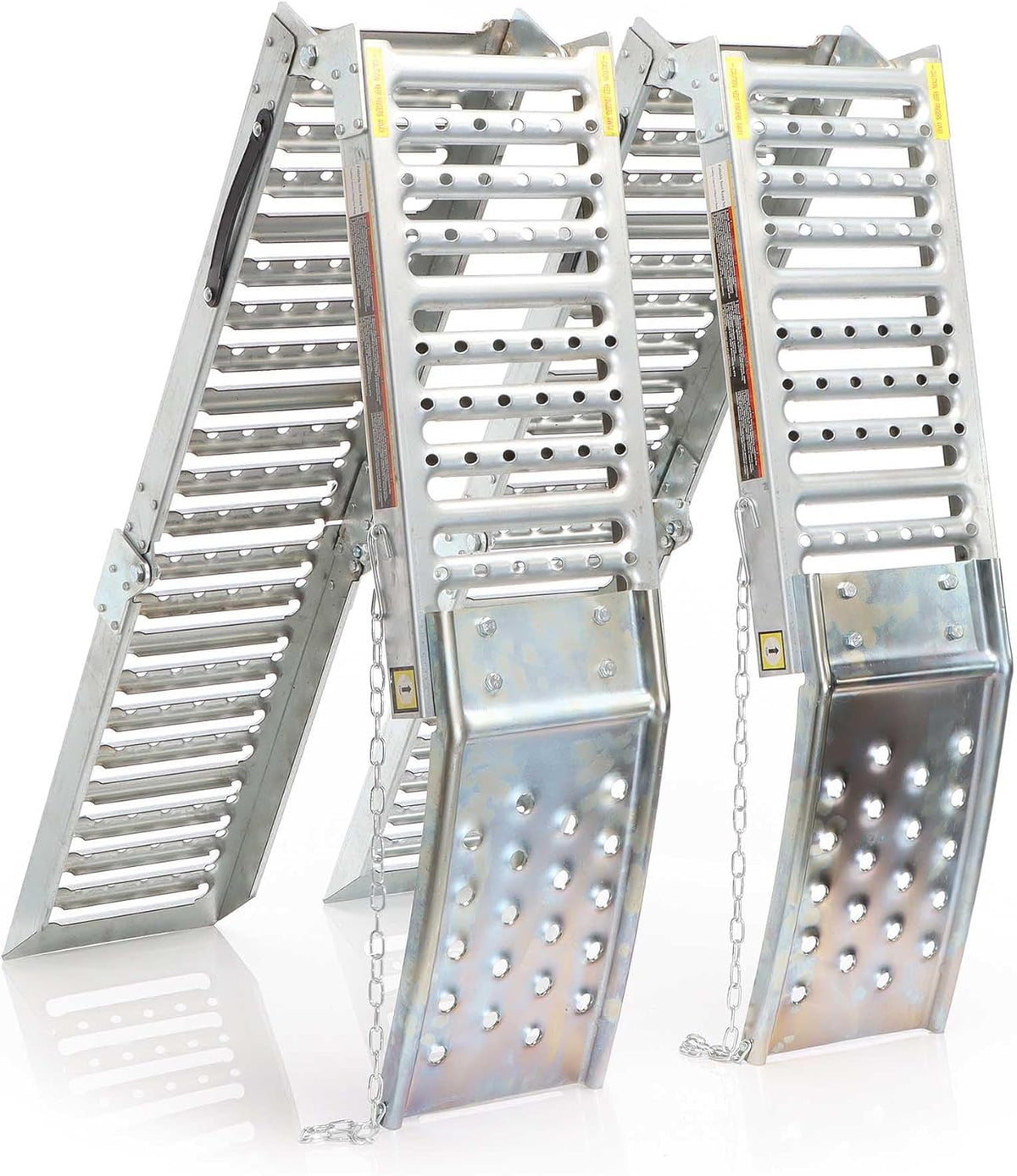 Wiltec Juego de 2 rampas de acceso plegables articuladas – 2000 x 250 x 50 mm – capacidad máx. 1600 kg – de acero – rampa de carga para mantenimiento y acceso a vehículos utilitarios, motos, ATV, quad y remolques