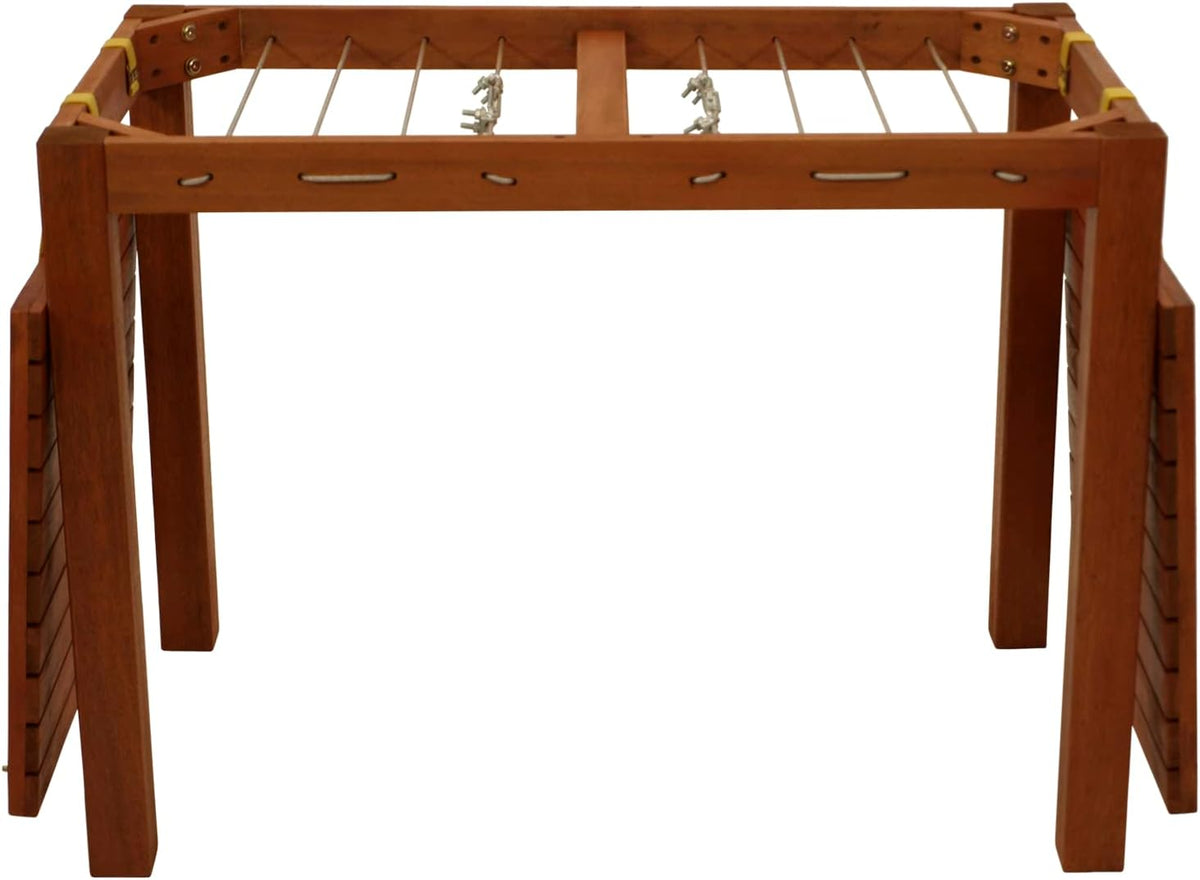 Mesa de jardín funcional DEGAMO con función de tendedero, 100x60x75cm, eucalipto aceitado marrón, con certificación FSC®, para exterior e interior
