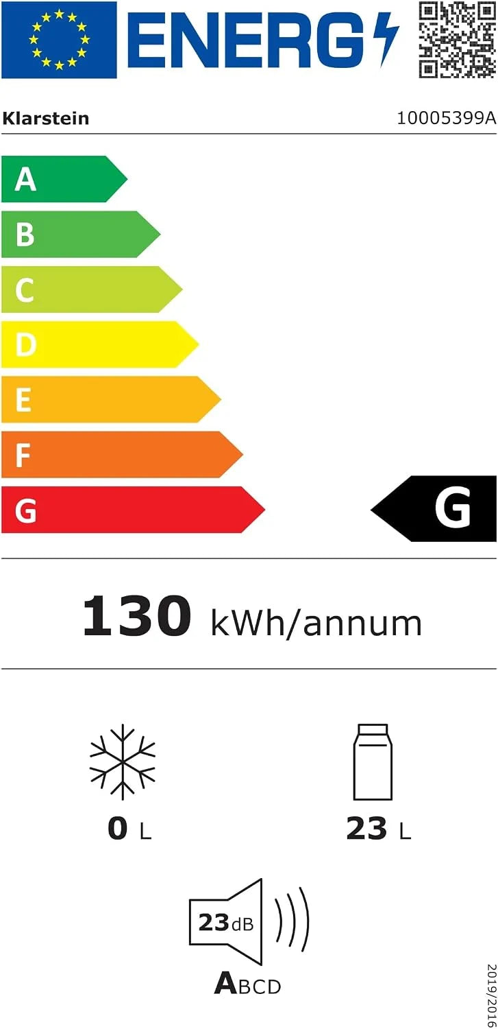 Klarstein Mini lodówka do pokoju, Mini lodówka 23L na napoje i kosmetyki, Mały minibar, mała i cicha, Regulowana półka, Mała na kosmetyki 5-15°C