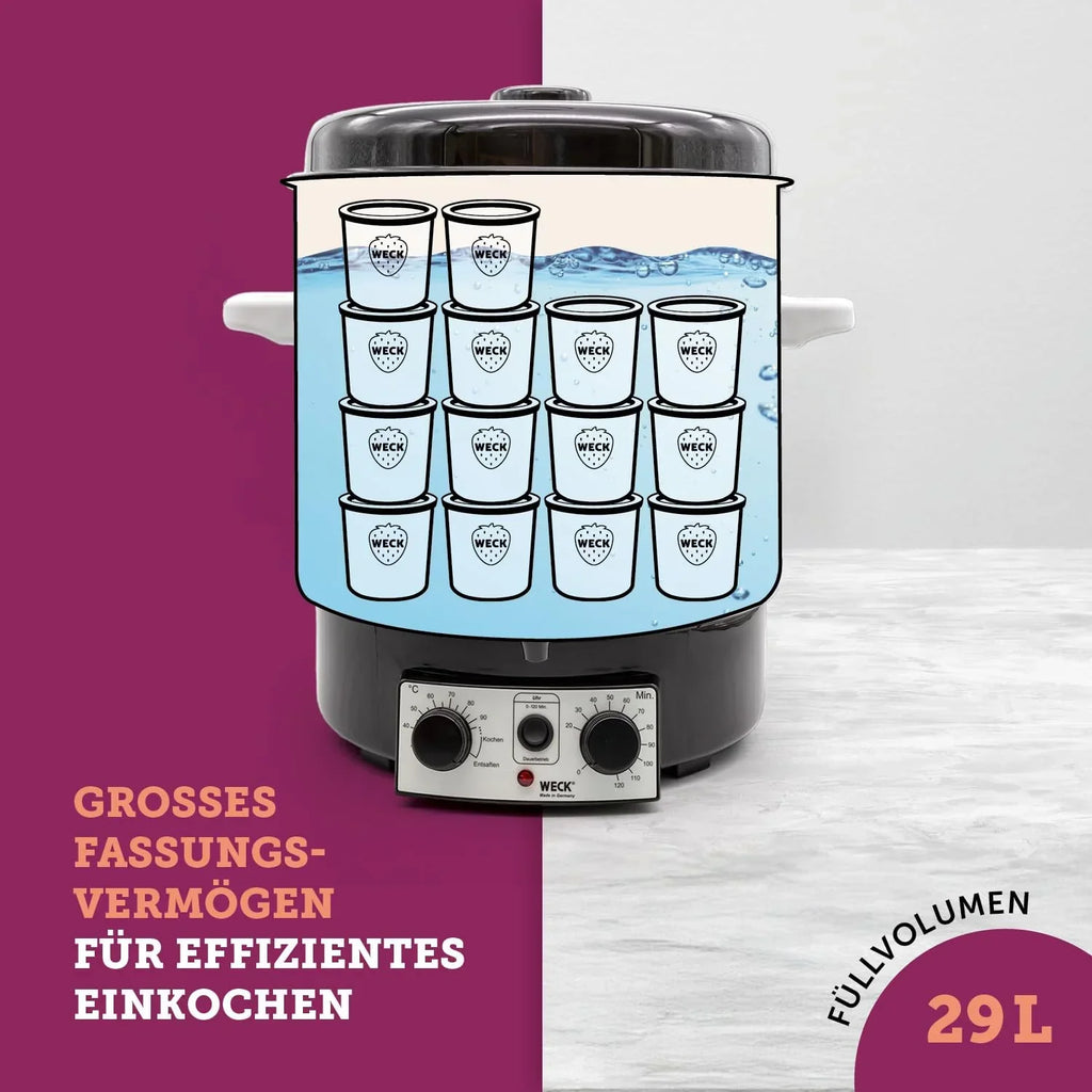 Olla conservadora WAT 15-A 29L 1800W, termostato de precisión, temporizador, grifo de salida, esmalte