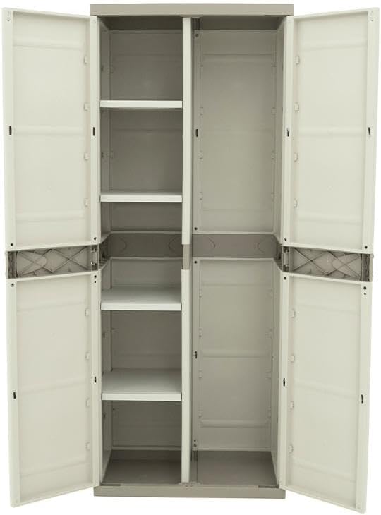 Armarios Plastiken Titanium, plástico, beige, 70x44x176 cm
