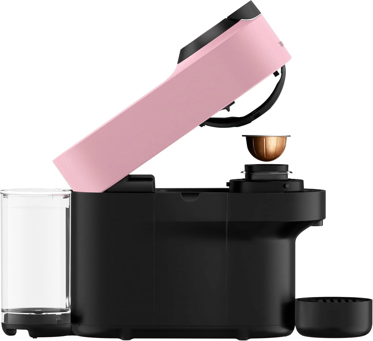 Nespresso De'Longhi Vertuo Pop ENV90.P, ekspres do kawy na kapsułki, funkcja Cold Brew, 4 rozmiary filiżanek, łączność Bluetooth i Wi-Fi, 1 filiżanka do kawy z pakietem powitalnym, różowy