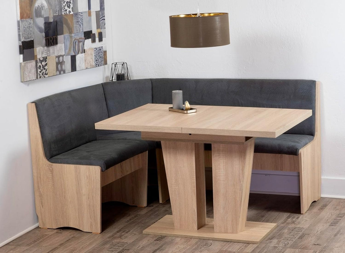 Conjunto de banco esquinero genérico Hamburg VEDUTI (roble Sonoma)