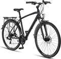 Bicicleta de trekking y turismo premium Licorne Bike de 28 pulgadas, con cuadro de aluminio y frenos de disco, para niños, niñas, mujeres y hombres - 21 velocidades - Bicicleta de montaña - Bicicleta híbrida