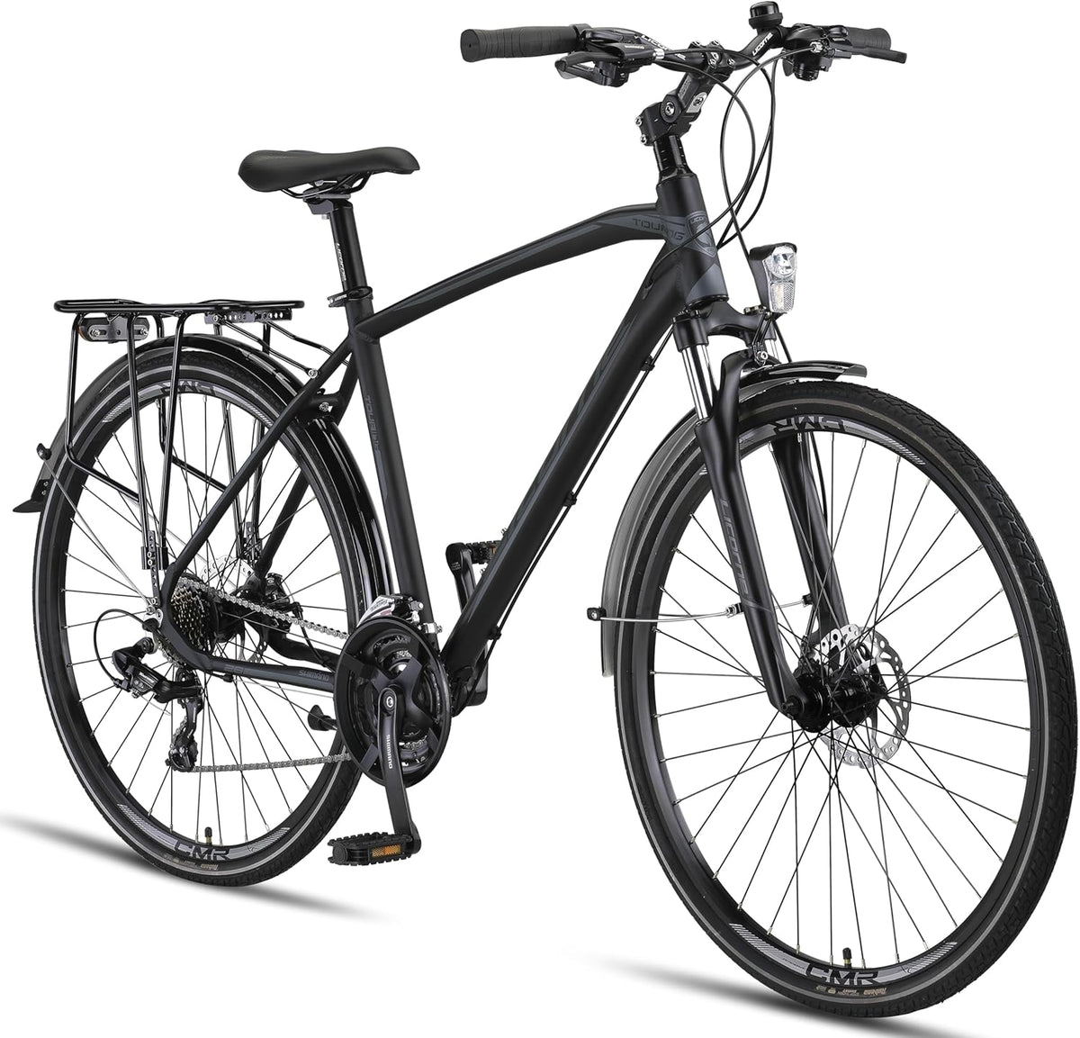 Bicicleta de trekking y turismo premium Licorne Bike de 28 pulgadas, con cuadro de aluminio y frenos de disco, para niños, niñas, mujeres y hombres - 21 velocidades - Bicicleta de montaña - Bicicleta híbrida