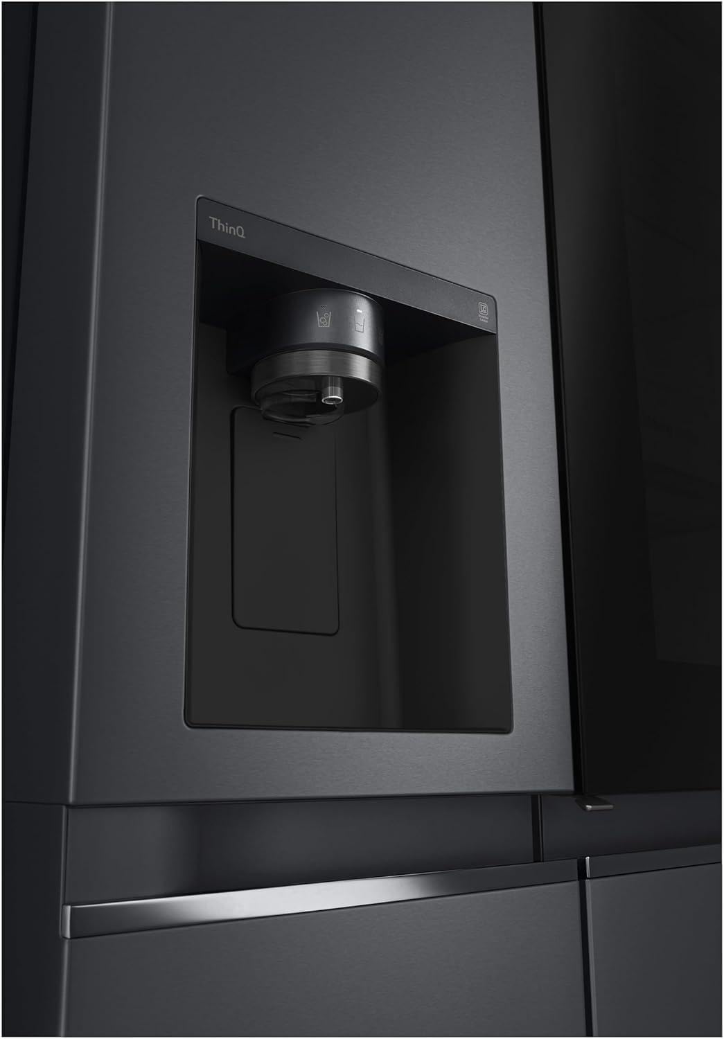 Frigorífico Side by Side LG GSGV81PYLL, Clase E, 635 L, Instaview, frigorífico con congelador, dispensador de hielo, hielo picado y agua, Total NoFrost, compresor Smart Inverter, Wi-Fi