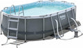 Set de piscina con estructura Power Steel de Bestway, ovalada, gris, 424 x 250 x 100 cm