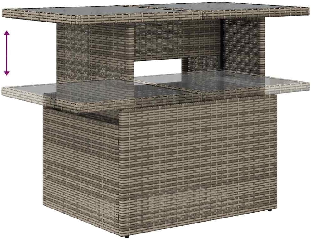 vidaXL Juego de sofá de jardín de 5 piezas con cojines, ratán sintético gris, conjunto de sofá para exterior, conjunto de salón de jardín