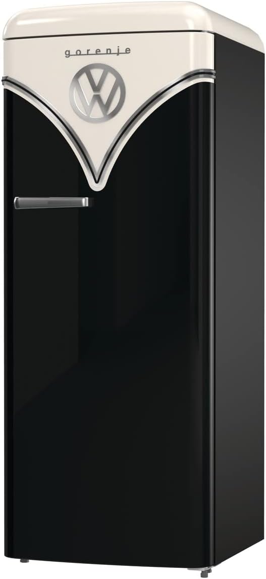 Gorenje Retro Collection OBRB 615 DBK Retro – Frigorífico combi / 152,5 cm / FrostLess / Función de enfriamiento rápido / FreshZone / FastFreeze / Capacidad frigorífico 225 l / Capacidad congelador 22 l / Clase energética D / negro
