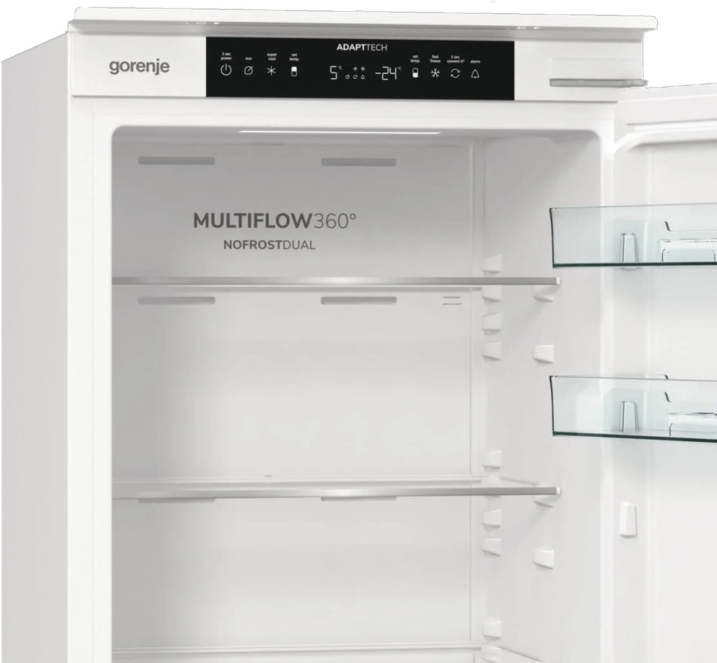 Gorenje NRKI517E41 lodówko-zamrażarka do zabudowy/178 nisza/zawias do drzwi przesuwnych/EEK:E/NoFrost DualAdvance/252L/AdaptTech/SuperCool/ConvertActive/EcoMode/wys. x szer. x gł.: 177,2 x 54 x 54,5