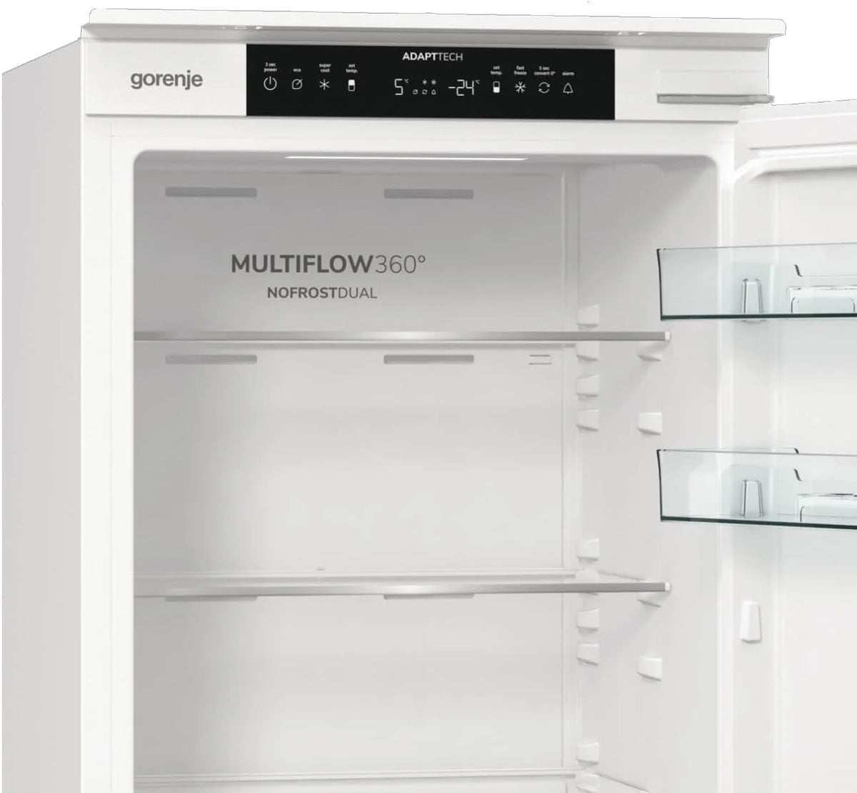 Gorenje NRKI517E41 lodówko-zamrażarka do zabudowy/178 nisza/zawias do drzwi przesuwnych/EEK:E/NoFrost DualAdvance/252L/AdaptTech/SuperCool/ConvertActive/EcoMode/wys. x szer. x gł.: 177,2 x 54 x 54,5