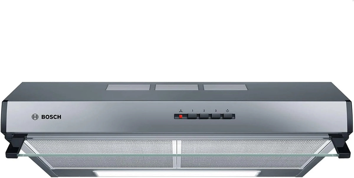 Bosch DUL63CC50 okap kuchenny z serii 4 podtynkowy, 1 silnik i 3 prędkości ssania, oświetlenie LED, 60 cm, 146 W, stal nierdzewna