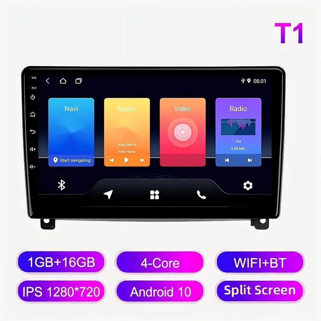 Radio multimedia Android 2DIN para coche con GPS y reproductor de video integrados para Peugeot 407 407CC SW (2004-2010), compatible con CarPlay (T1 1-16GB WiFi)