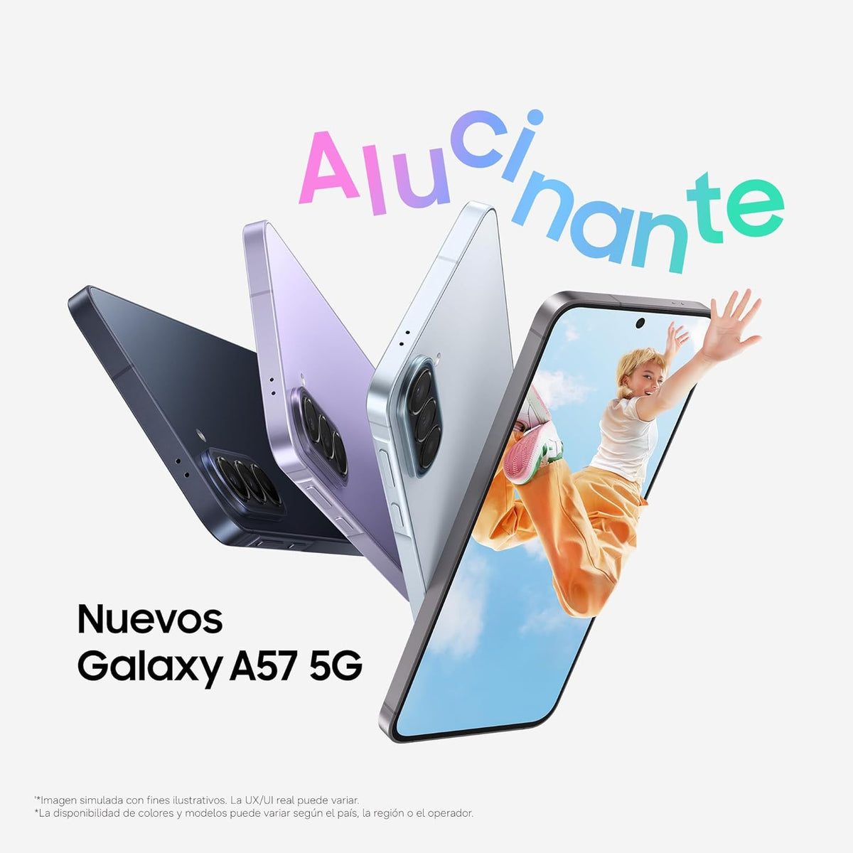 Samsung Galaxy A57 5G, 512 GB, móvil fino con IA, 8 GB, gran angular de 50 MP, autonomía de 2 días, batería de 5000 mAh, IP68, garantía del fabricante de 3 años + 1 año extra, color lila (versión española)