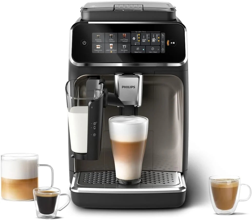 Philips Automatyczny Ekspres do Kawy 3300, LatteGo, Czarny Chrom