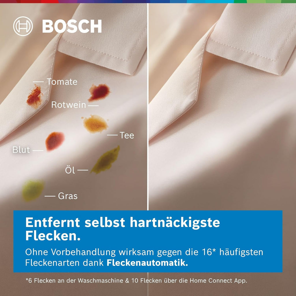 Lavadora inteligente Bosch WGB244040 Serie 8, 9 kg, 1400 rpm, fabricada en Alemania, Active Water Plus para ahorro de energía y agua, vapor Iron Assist para eliminar arrugas, Mini Load