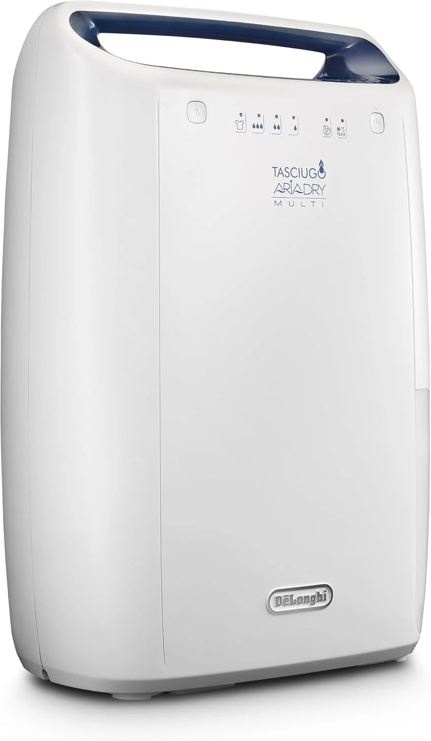 De'Longhi DEX210SF osuszacz powietrza w domu do usuwania wilgoci, odporny na pleśń, suszarka, podwójny system filtracji powietrza, 10 l/dzień, system bezpieczeństwa, uchwyt, biały