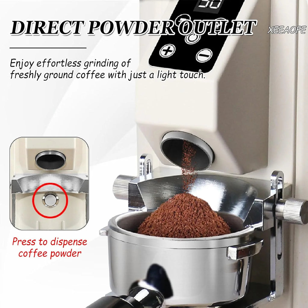 Elektryczny Komercyjny Młynek do Kawy, Elektryczny Płytkowy Młynek do Kawy z Ustawieniami Ekranu Dotykowego, Ekspres do Espresso z Dużym Zasobnikiem 1Lb/453g Black