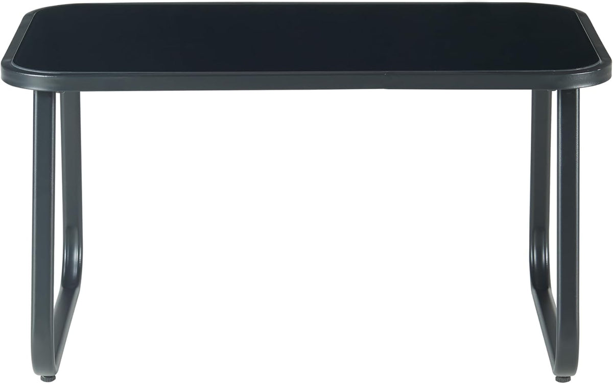 casa.pro Set de muebles de jardín Anzi 4 piezas. Conjunto de asientos para exteriores negro, juego de muebles de balcón compuesto por 1 mesa, 1 banco, 2 sillas, conjunto de muebles de salón para terraza, resistente a la intemperie