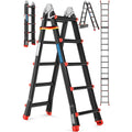 Escalera multiusos de aluminio 6 en 1 19458_mfn 20 peldaños, capacidad de carga de 150 kg, extensible hasta 520 cm, plegable, antideslizante, escalera articulada