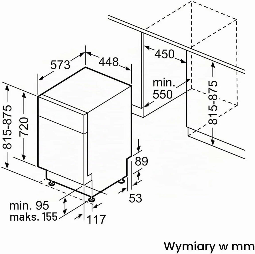 Bosch SPU4HMS10E, seria 4, inteligentna zmywarka do naczyń 45 cm, szuflada na sztućce, ekstra suszenie, SpeedPerfect Plus, higieniczne czyszczenie, asystent programowy, górny kosz z regulacją