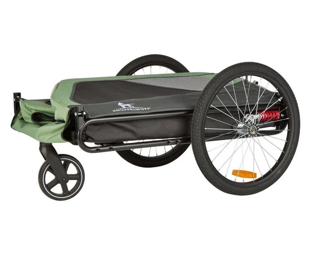 Remolque para bicicletas para perros Knuffelwuff Cruvado 45 kg, plegable, ligero, correa de seguridad, reflectores, enganche universal