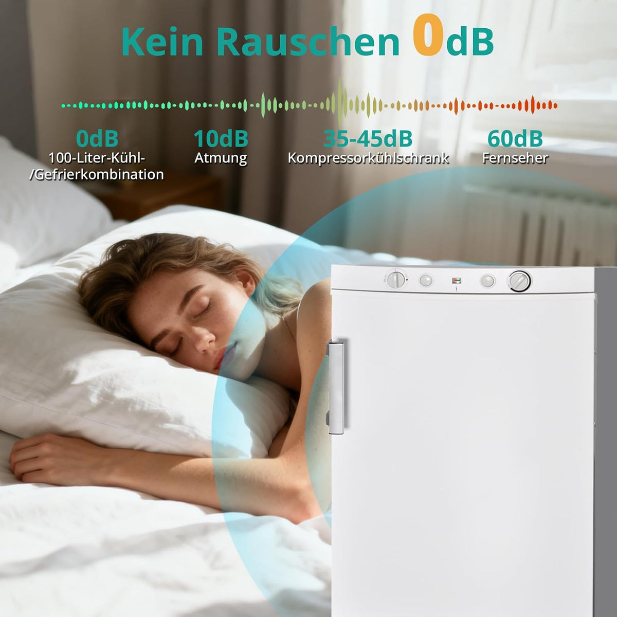 SMETA Refrigerador con congelador a gas 12V/230V/Gas, nevera con compartimento congelador de 100L, refrigerador combinado silencioso para camping, hogar, caravana, garaje, casa rural, autocaravana, blanco