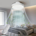 Ventilador de techo silencioso sin aspas con luz regulable, motor DC de 30W, luz LED CCT de 3000-5700K (60W total), con mando a distancia, 6 velocidades, temporizador y función de memoria, apto para salón y dormitorio.