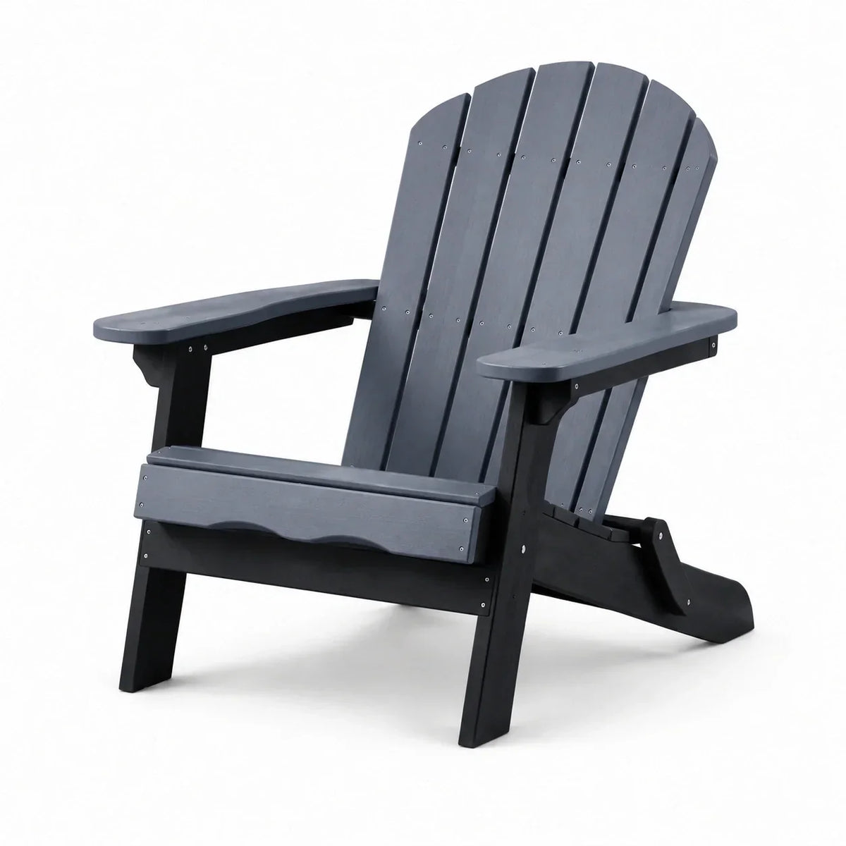 Silla Adirondack de polietileno gris 90x80x90 cm