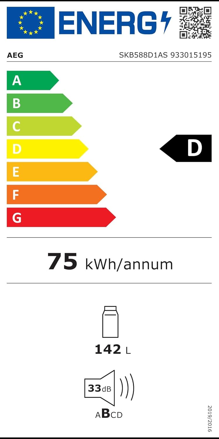Frigorífico integrable AEG TSK5O881ES / 880 mm / 142 L / Puerta deslizante / E
