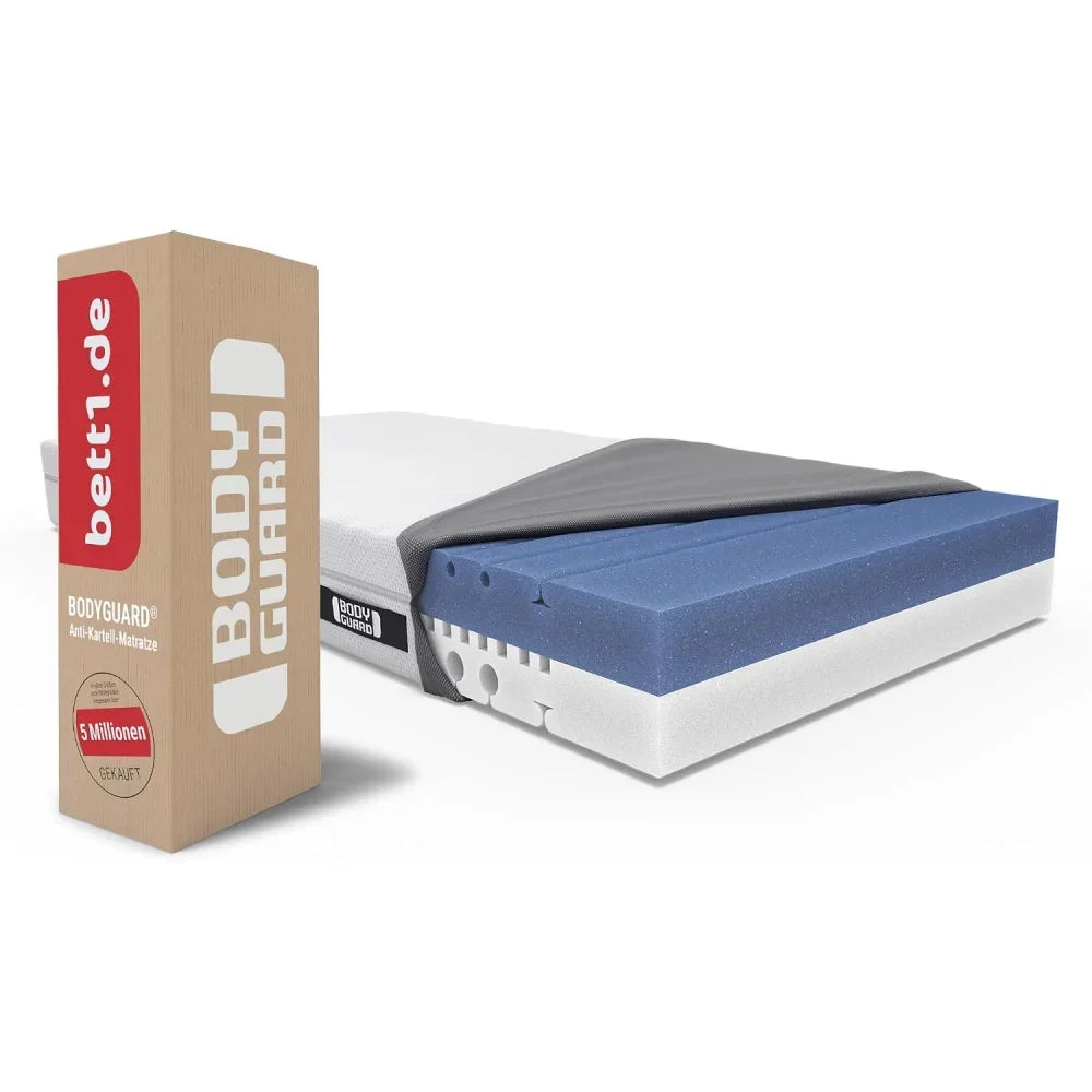 Colchón anticarteleo BODYGUARD 90x200 cm firmeza media y firme 2 en 1, espuma QXSchaum, colchón ergonómico de espuma fría