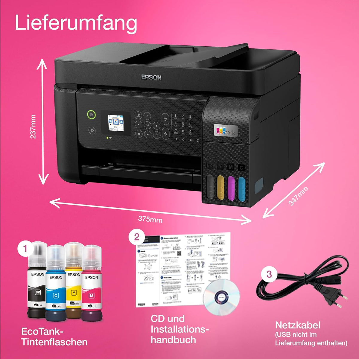 Impresora multifunción de inyección de tinta Epson EcoTank ET-4800 A4 con Wi-Fi, incluye tinta para hasta 3 años