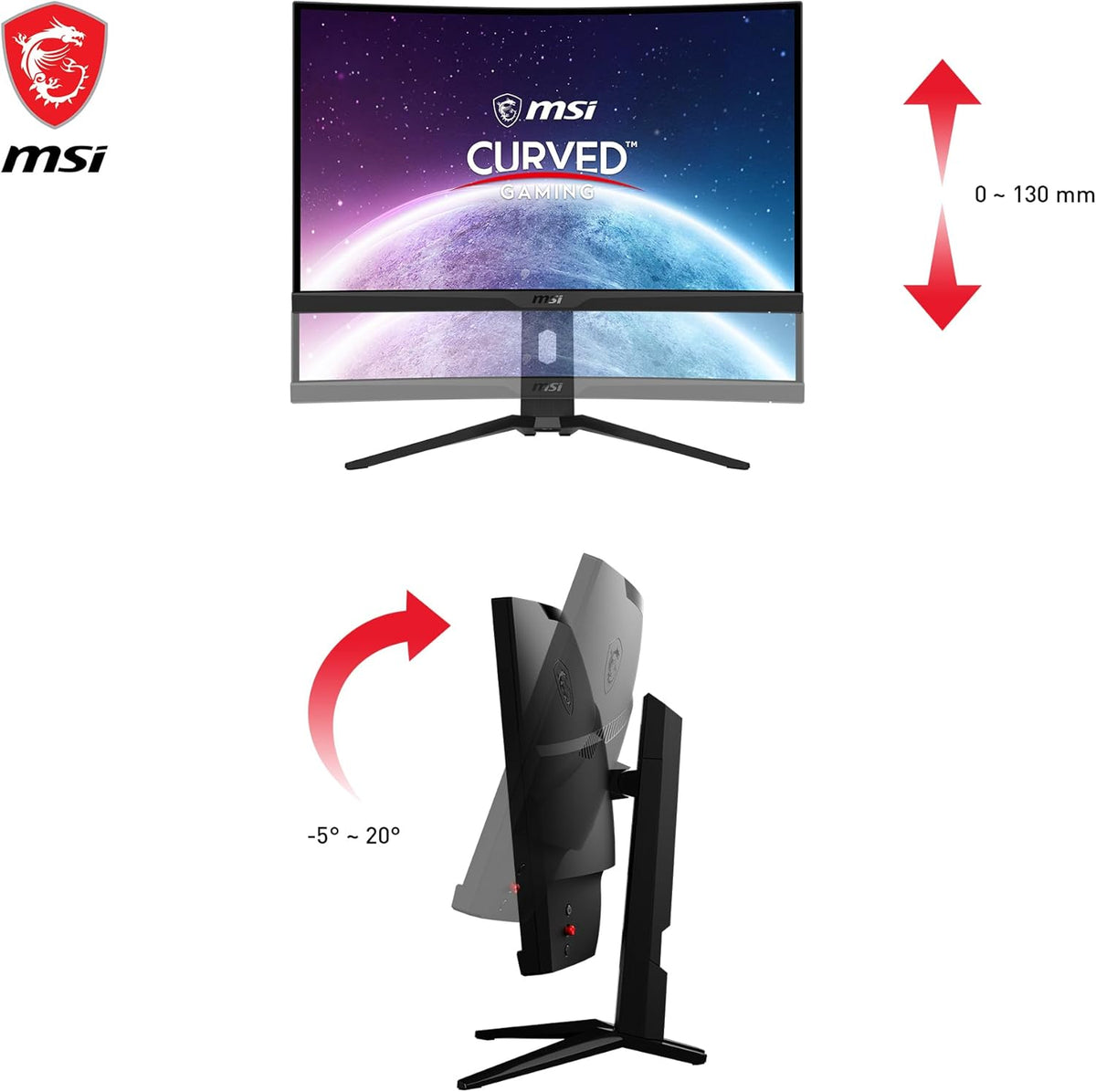 Monitor gaming curvo MSI MAG 275CQRXF de 27 pulgadas WQHD - 1000R, panel Rapid VA 2560 x 1440, 240 Hz / 1ms, 116% sRGB, DisplayHDR 400, Adaptive Sync, DP 1.4a, HDMI 2.0b, USB Type-C