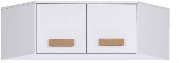 Marmex Grant G8+G15 - Armario esquinero 91x235x91 cm, estantería - armario esquinero con barras para ropa y estantes para habitación juvenil, dormitorio - armario rinconero - blanco + roble Riviera