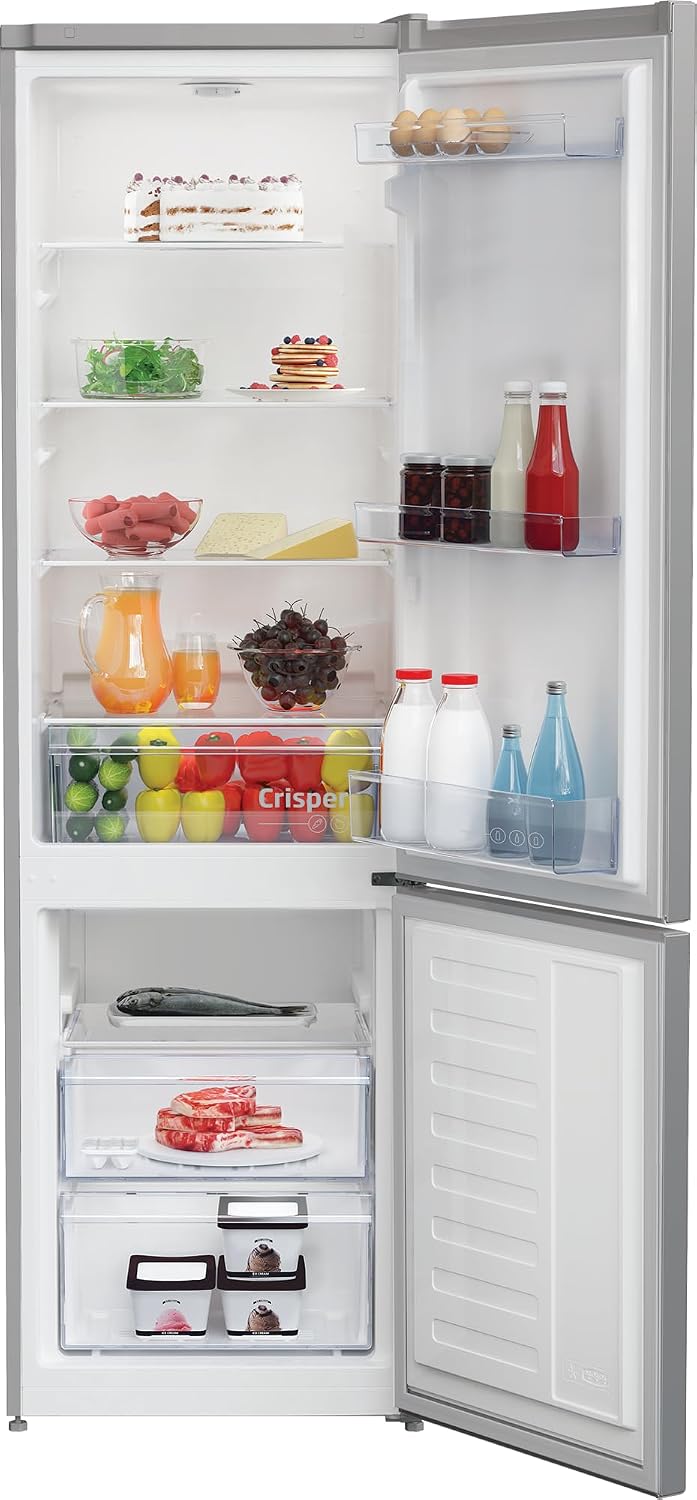 Frigorífico combinado independiente Beko RCSA300K40SN, 291 l de volumen neto, 204 l de refrigeración, 87 l de congelación, MinFrost, descongelación automática en el frigorífico, 3 cajones de congelador, color plata