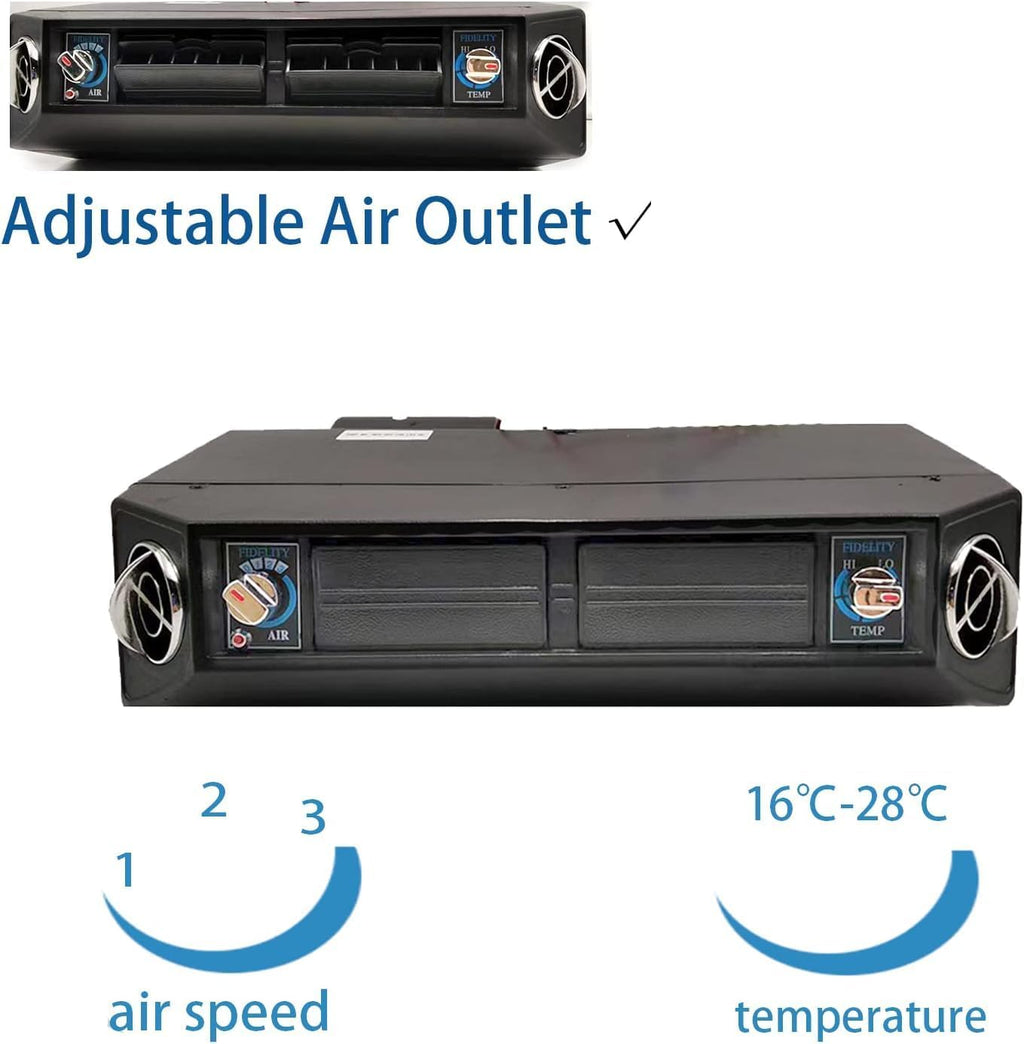 Kit de aire acondicionado eléctrico de 12 V para debajo del salpicadero, sistema universal de CA de 12 V, apto para furgoneta, coche, autocaravana, camión, vehículo recreativo, barco y autobús