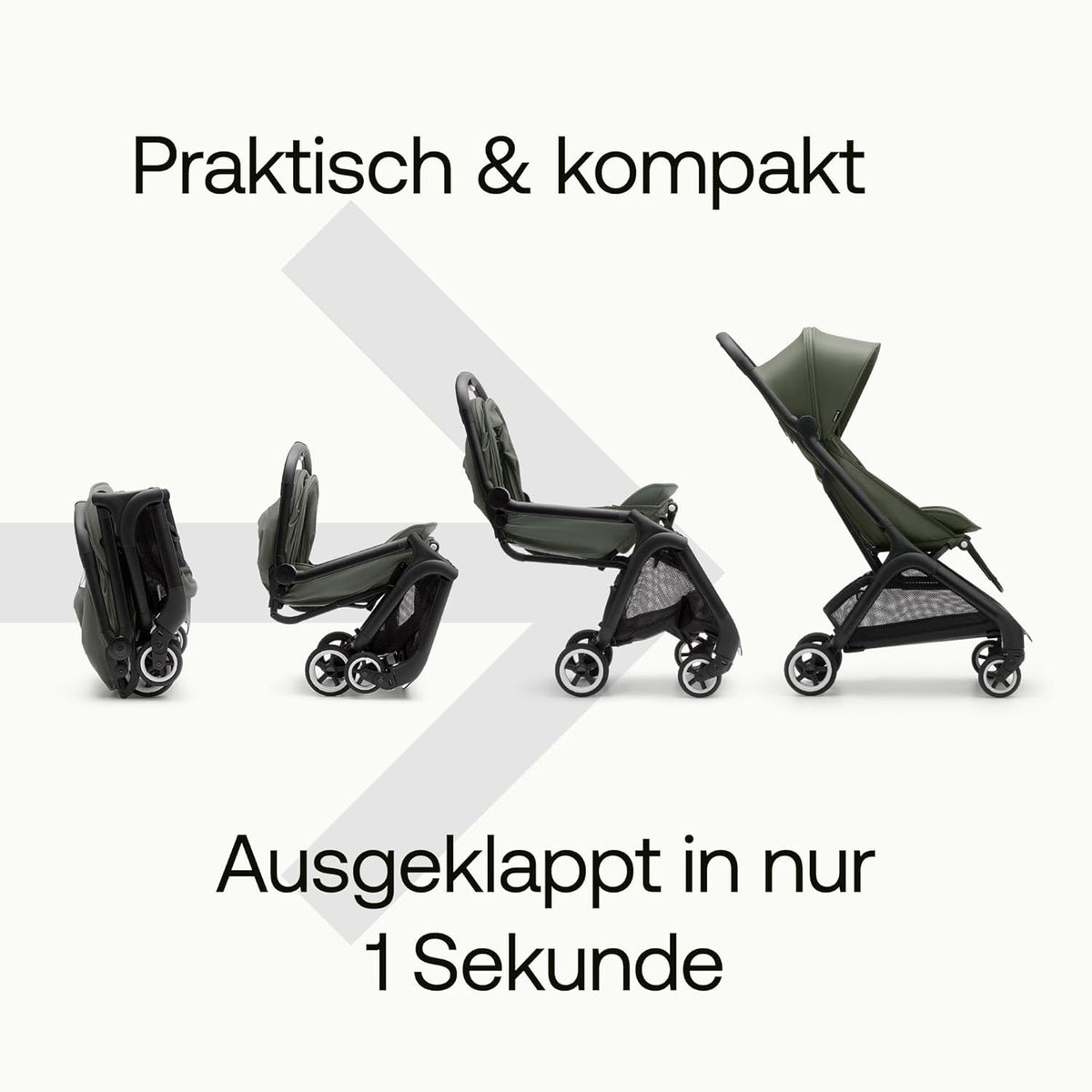 Cochecito de viaje ultracompacto Bugaboo Butterfly, pequeño y ligero, plegable con una sola mano y fácil de maniobrar, cochecito urbano ergonómico para bebés a partir de 6 meses, con mucho espacio de almacenamiento, Stormy Blue