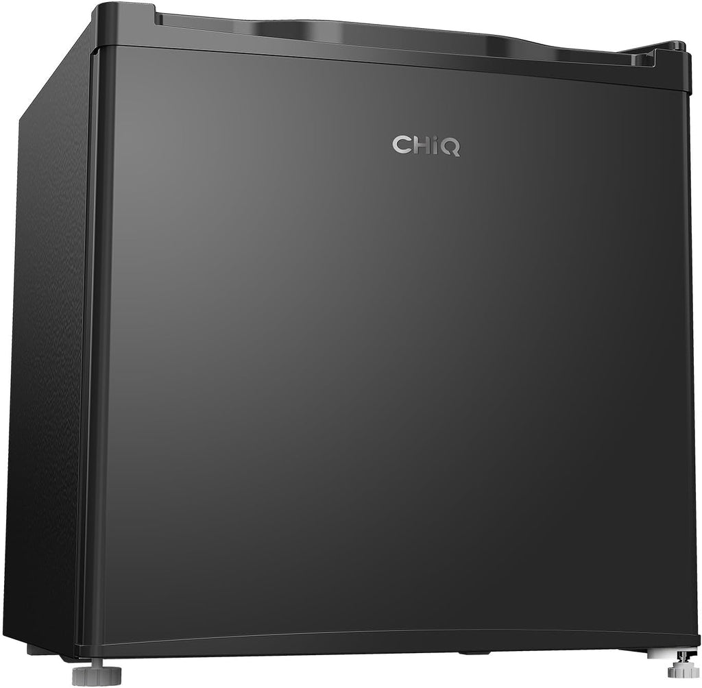 CHIQ Minibar, capacidad 46L, compresor incorporado, botellero y compartimento congelador, control de temperatura regulable, bajo nivel de ruido, puerta reversible, color negro