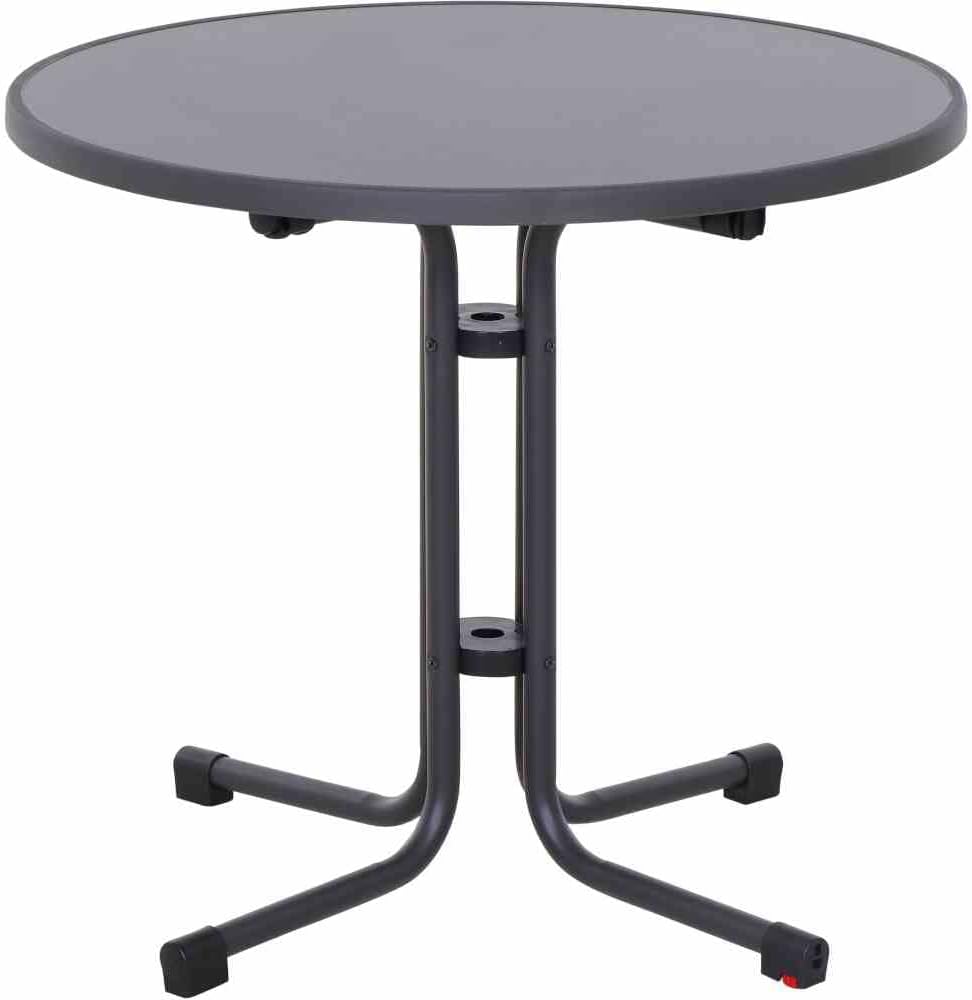 Mesa plegable Paco Ø 80 cm antracita mate acero/melamina