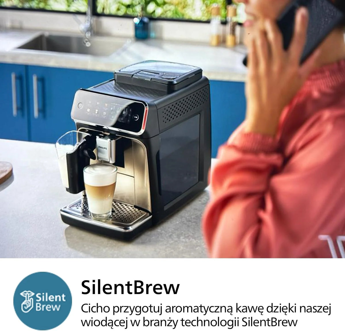 Philips Automatyczny Ekspres do Kawy 3300, LatteGo, Czarny Chrom